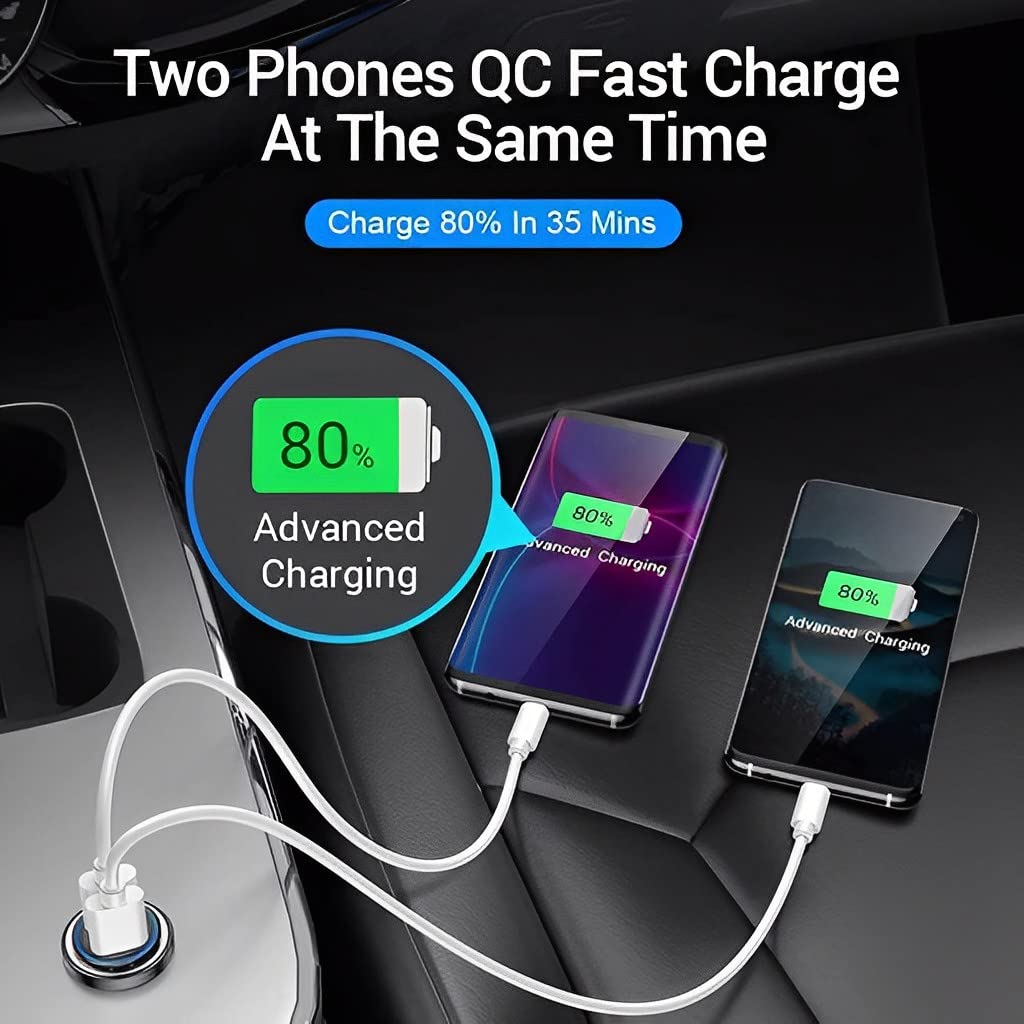 STHIRA Mini Car Charger with Dual-Output - Fast Charging 60w (USB 30W*2) Compatible with All Smartphones STHIRA Mini Car Charger with Dual-Output - Fast Charging 60w (USB 30W*2) Compatible with All Smartphones